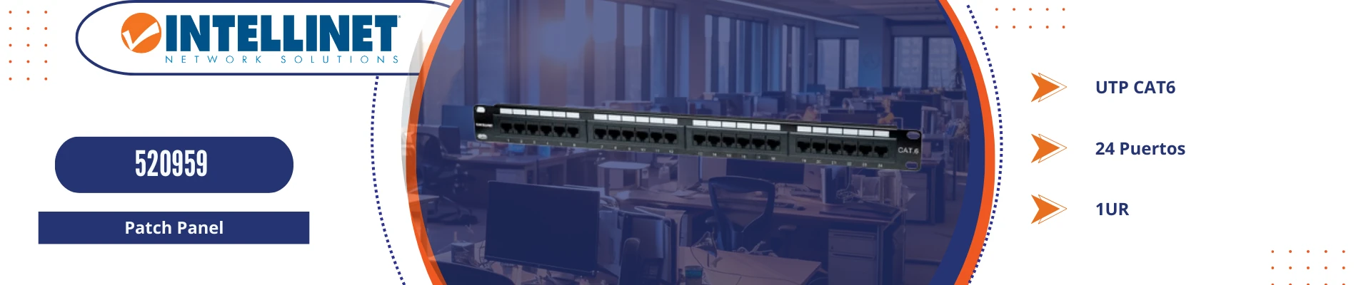 Panel de parcheo para red de datos